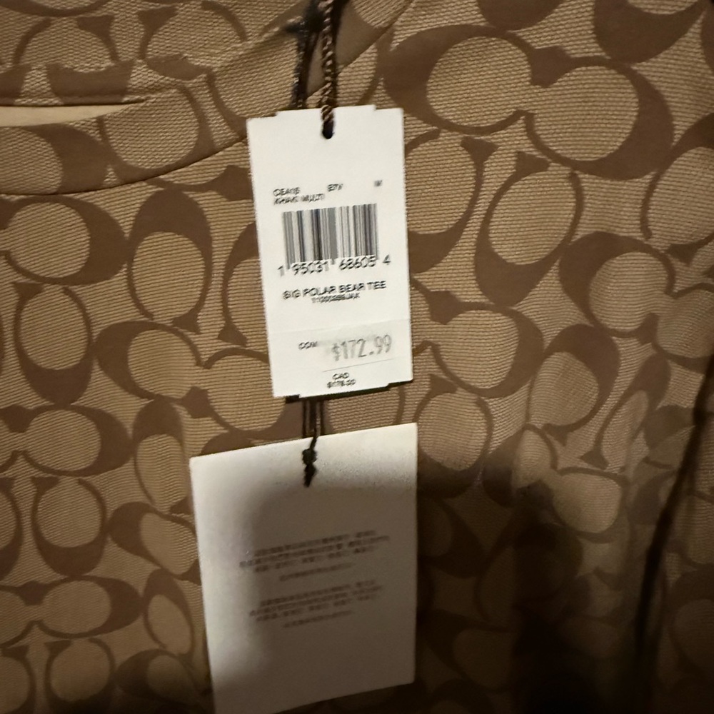 Coach Tan Signature Pattern Tee - Picture 3 of 4